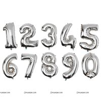 Silver Number Foil balloons