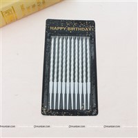 Silver Spiral Candle Pack of 10
