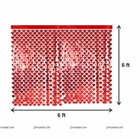 Red Heart Foil Curtains