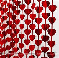 Red Heart Foil Curtains