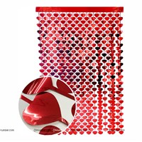 Red Heart Foil Curtains