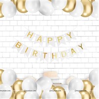 White and Gold Banner Kit (Pack of 21)