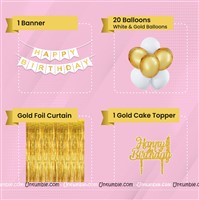 White & Gold Foil Curtain Kit ( 24 pc pack)