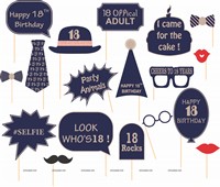 18th Birthday Photo Booth Props  Pack of 18