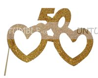 No 50 Glitter Glasses Photo Prop