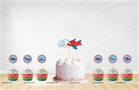 Aeroplane Theme  Cup Cake Topper