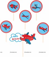 Aeroplane Theme  Cup Cake Topper