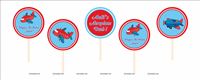 Aeroplane theme Cup cake Toppers
