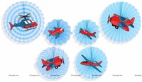 Aeroplane Theme Paper Fan Decorations