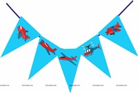 Aeroplane Theme Triangle Bunting (10 ft )