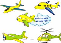 Aeroplane birthday theme Posters pack