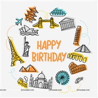 Around the World - Travel/Holiday Theme Backdrop