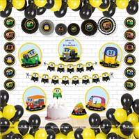 Auto Theme Paper Fan Party Kit