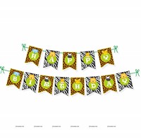 Baby Jungle Birthday theme Happy Birthday Banners