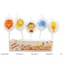 Jungle Animal Character Candle 5pcs