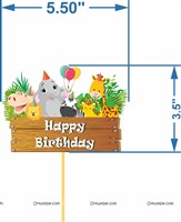 Jungle Cup cake & cake topper set ( Pack of 13)