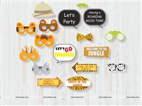 Jungle Party Photo Props (Set of 17 pieces)