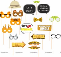 Jungle Party Photo Props (Set of 17 pieces)