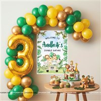 Jungle Theme 3rd Birthday Poster Kit (Pack of 32pcs)
