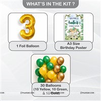 Jungle Theme 3rd Birthday Poster Kit (Pack of 32pcs)