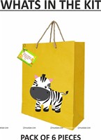 Jungle theme yellow gift bag with tag