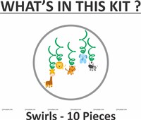 Baby Jungle Party Swirls (Pack of 10 )