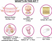 Baby Girl Welcome Home Foil Decor Kit Gold (Pack of 45 pcs)