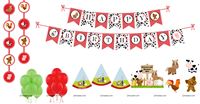 Barnyard Farm Super saver birthday decoration kit (Pack of 58 pieces)