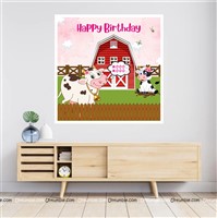 Farm Theme Backdrop in Cow Design, Pack of 1