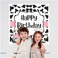 Farm Theme Backdrop With Cow Backdrop Black, Pack of 1
