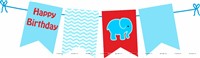 Elephant Theme Birthday Buntings