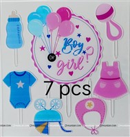 Baby Shower Acrylic Cake Topper Set