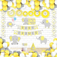Baby Shower Paperfan Kit in Elephant Theme