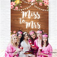 Miss To Mrs Wooden Backdrop 
