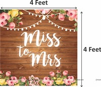 Miss To Mrs Wooden Backdrop 