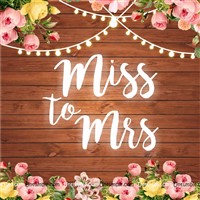 Miss To Mrs Wooden Backdrop 