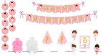 Ballerina theme Super saver birthday decoration kit (Pack of 58 pieces)