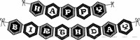 Black & White Birthday theme Happy Birthday Banners