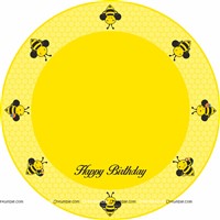 Circular table cover with a message