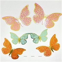 Multicolor Butterfly Party Decor Stickers - 1 Set