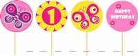 Butterfly Birthday theme Cup cake toppers