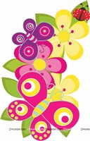 Butterfly and flowers cutouts