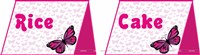 Pink Butterfly Birthday theme Food labels