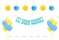 Boy 1st Birthday Cake Smash Photo Shoot kit (Pack of 17 pieces)