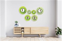 Army Theme Paperfan Decorations Pack of 6