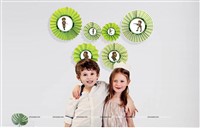 Army Theme Paperfan Decorations Pack of 6