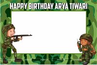 Camouflage theme party photo booth