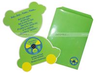 Car invite with a rotating steering wheel