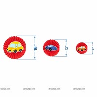 Car Theme Paper fan Decorations