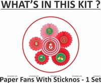 Christmas Paper Fans (Set of 6)